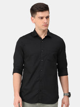 Load image into Gallery viewer, Solid Black Cotton Shirt Shirt www.epysode.in 
